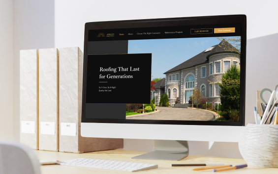 Web design for roofing company